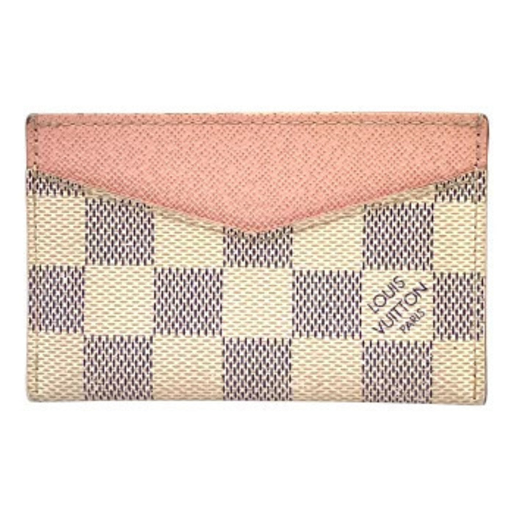 LOUIS VUITTON Azur White Portecarte Card Wallet Rose Pink Ballerine x White
